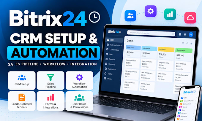 setup bitrix24 CRM automation workflow and sales pipeline