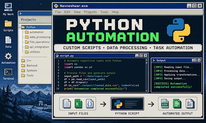 develop custom python scripts and automation tools