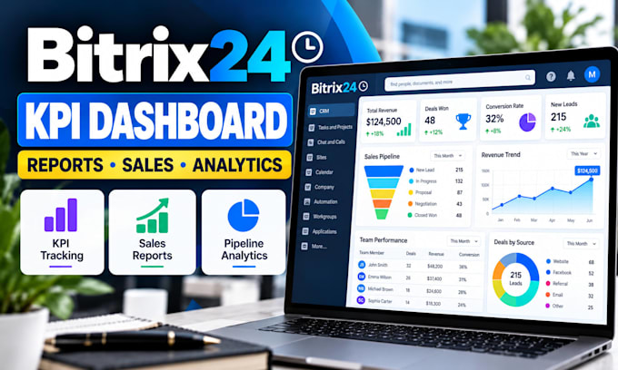 build bitrix24 KPI dashboard reports and sales analytics