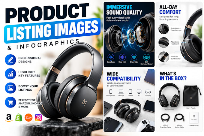 design professional e commerce product listing images