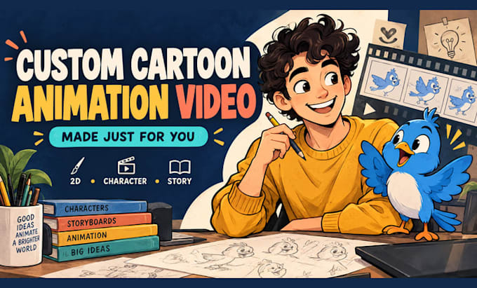 create custom cartoon animation video