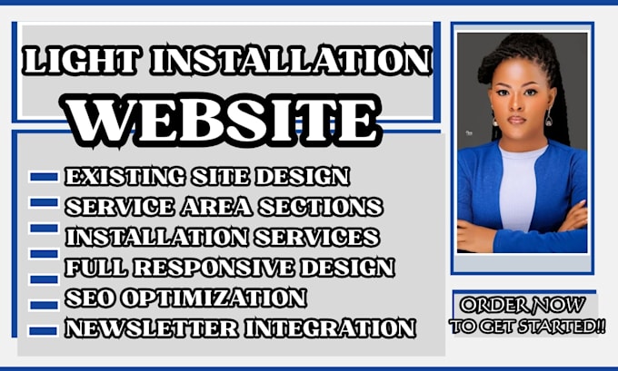 design responsive light installation website, lighting, and electrical website