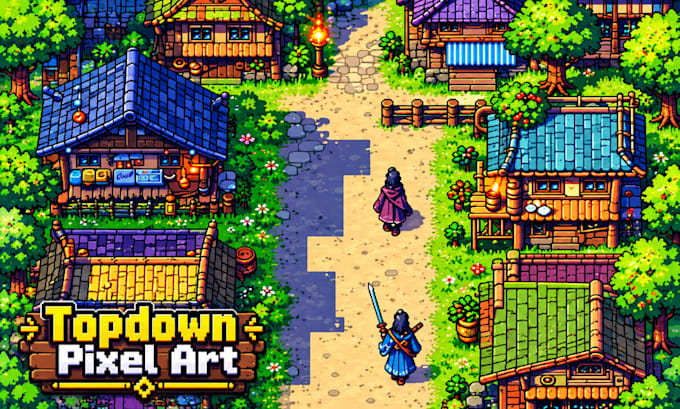 do pixel art, sprite sheet, tileset, rpg maker, game art