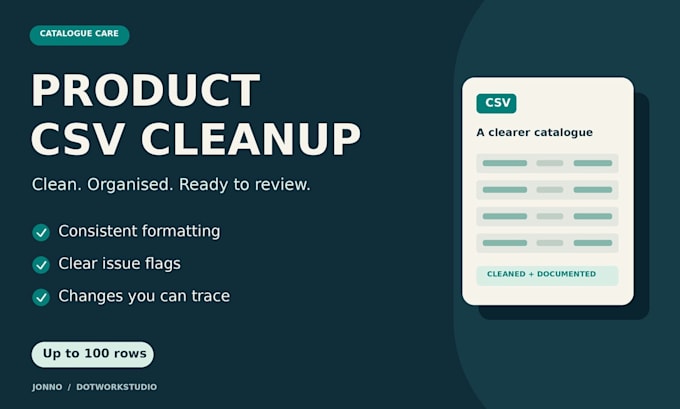 clean and organise your product catalogue CSV