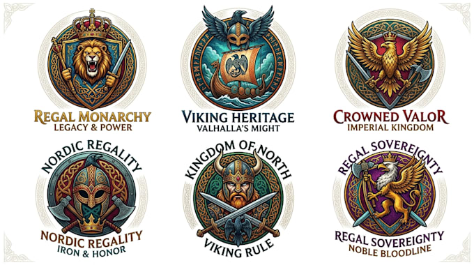 design a monarch, regal, and viking logo