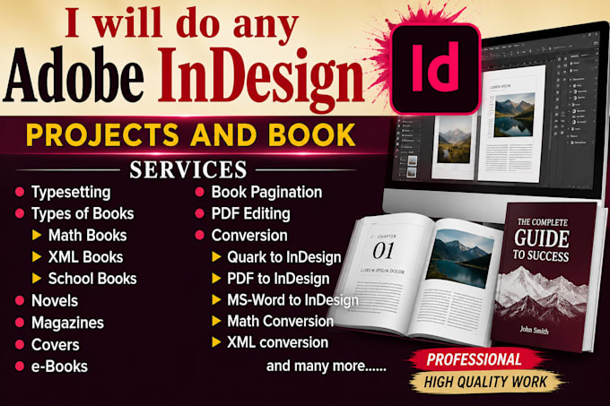 do any adobe indesign projects
