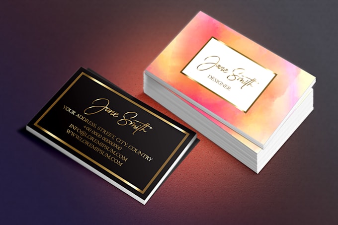 design stylish feminine watercolor business card