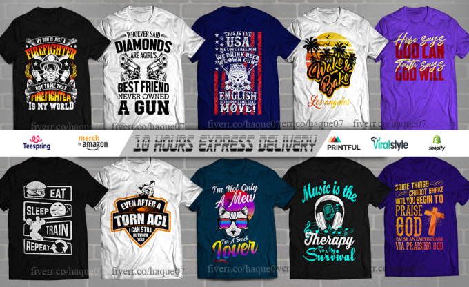 Do professional trendy t shirt design in 10 hours by Haque07 | Fiverr