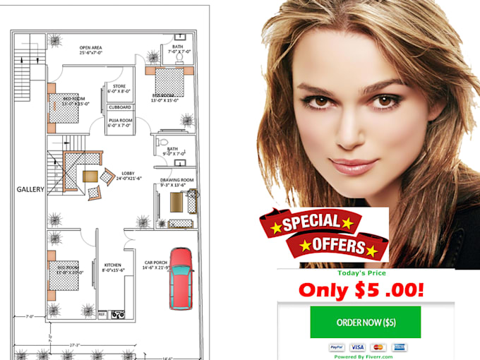 quick redrawn 2d autocad plan and drafting