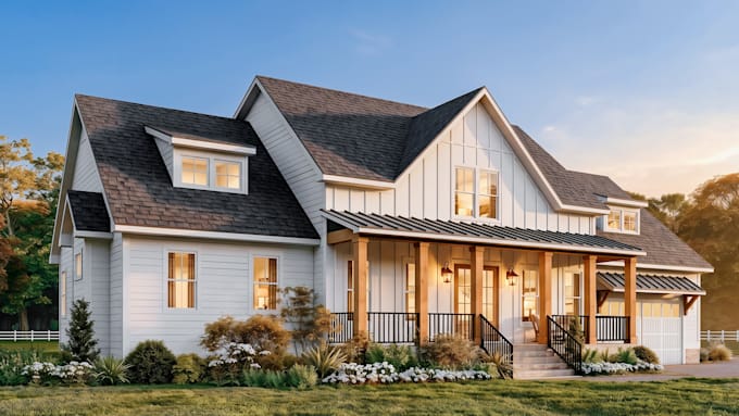 create photorealistic exterior renders for residential houses in the US and UK