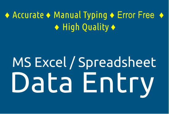 be your virtual assistant for excel, spreadsheet data entry