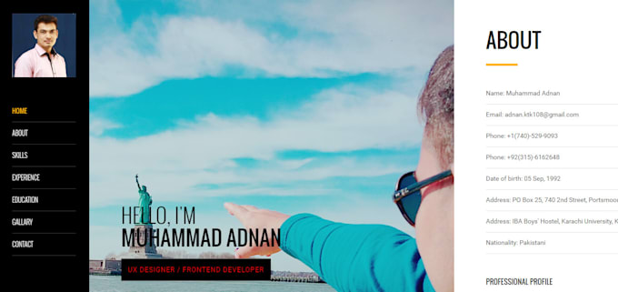 make your personal profile portfolio and web pages