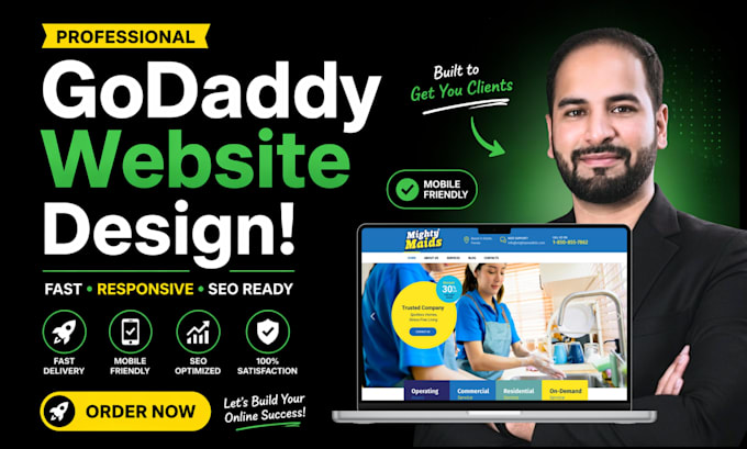 design or redesign godaddy website with airo and SEO