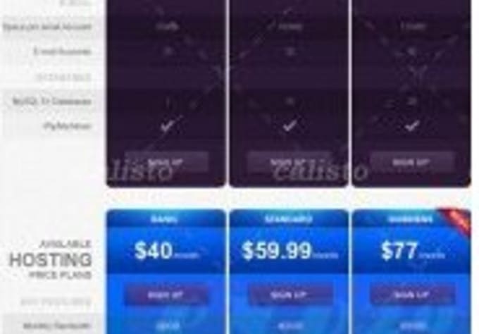 create a pricing table design for your website