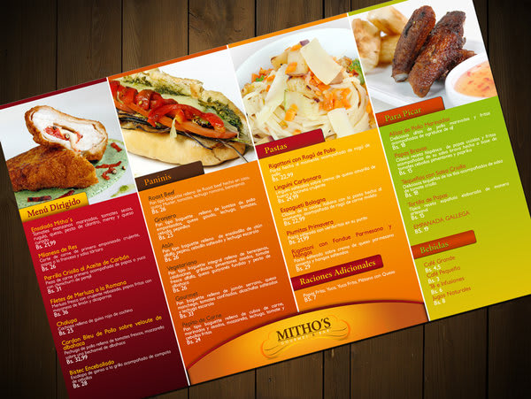 create assorted food menu,flyer,catalogue,brochure