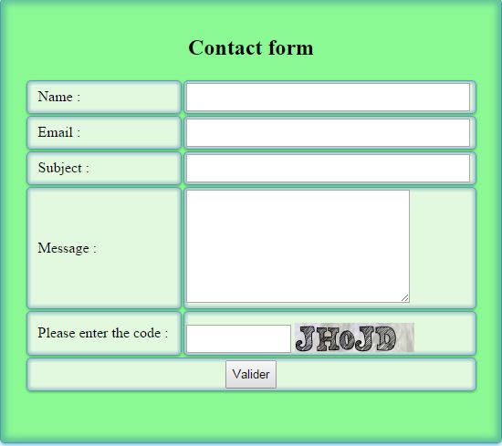 send you ready contact form with captcha