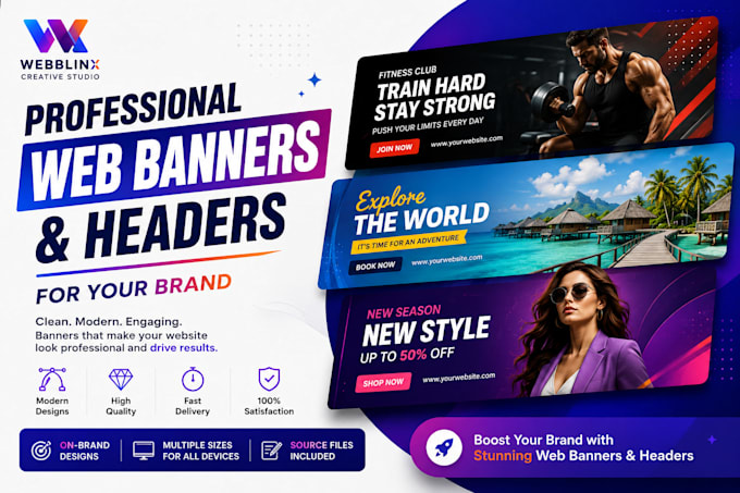 design professional web banners and headers for your brand