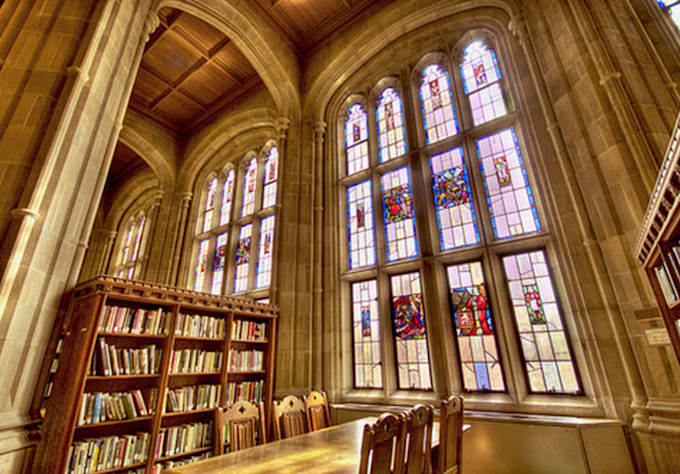 post 50 flyers in the Boston College Library