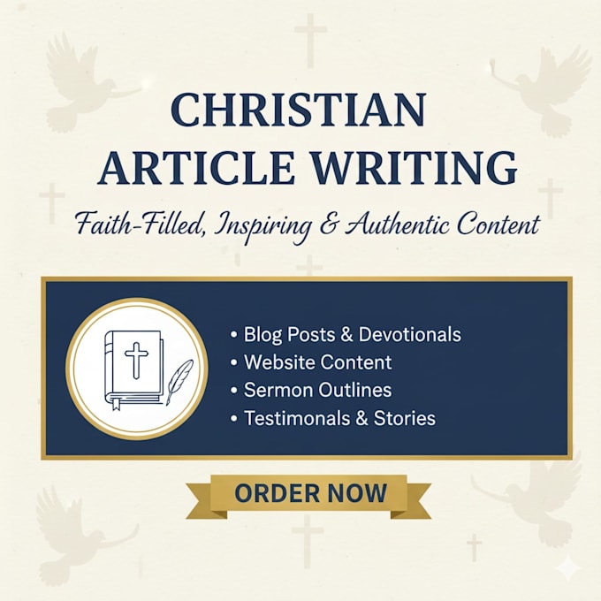 write detailed christian articles,research,and blog posts