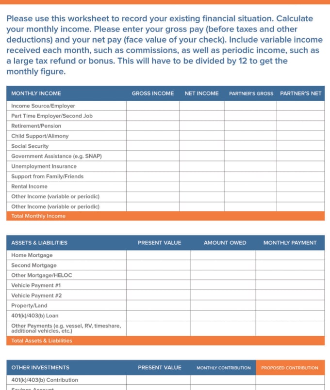 Give you pdf copy of financial goals worksheet by Jmark714 Fiverr