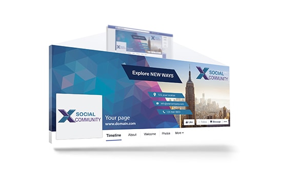 design a professional facebook cover, banner, header