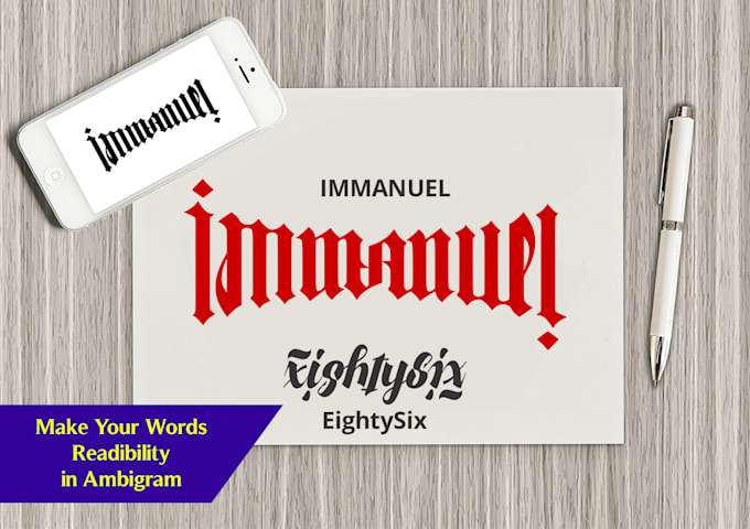 make ambigram or flipped word or name for you