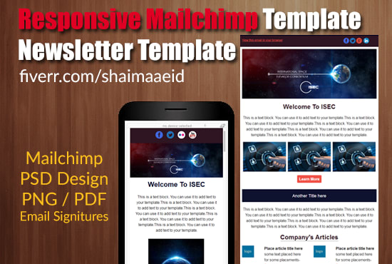 Create mailchimp email template newsletters sales letter by