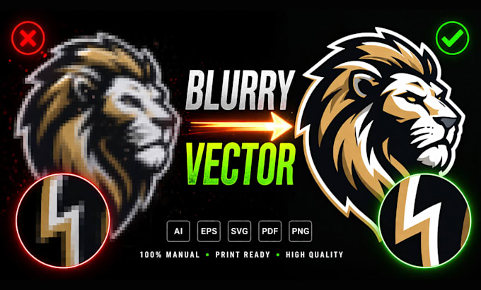 vectorize and redraw your logo or graphic manually for print