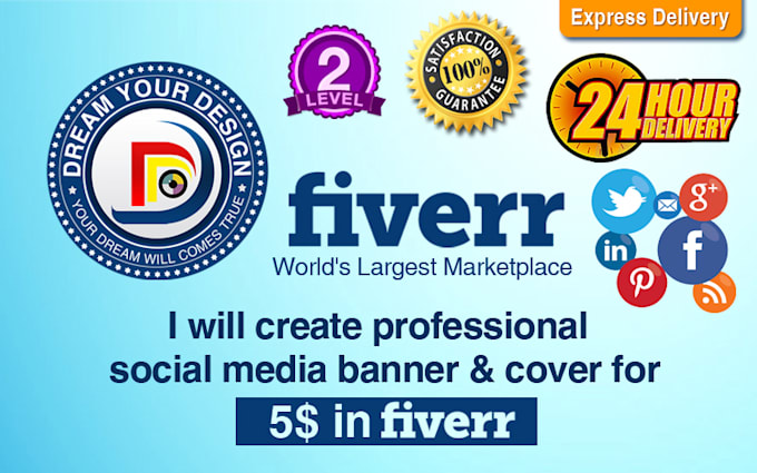 create professional social media banner and cover