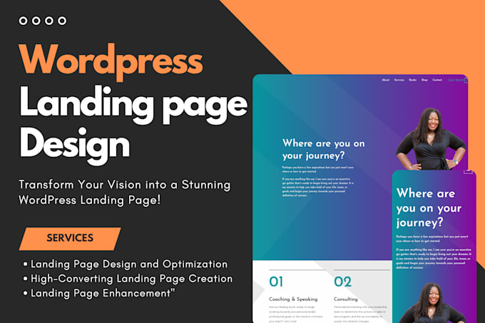 develop a professional landing page