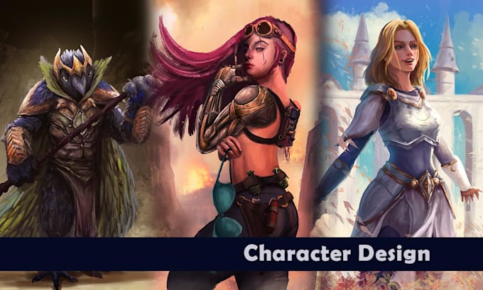 draw professional character design and concept art