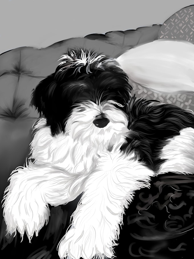 draw your pet image as realistic digital drawing