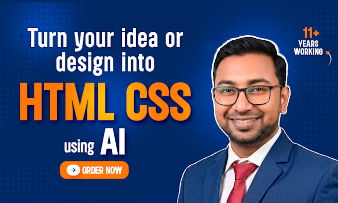 turn your idea or design into HTML CSS using ai