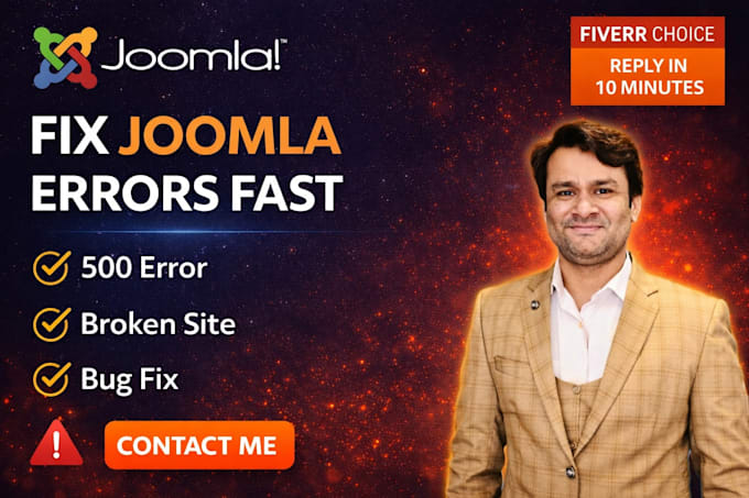 fix joomla errors, bugs, and issues fast expert developer