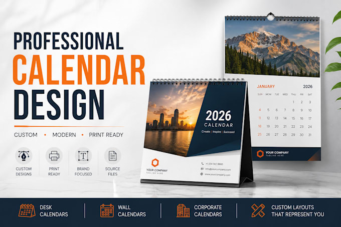design professional desk and wall calendars