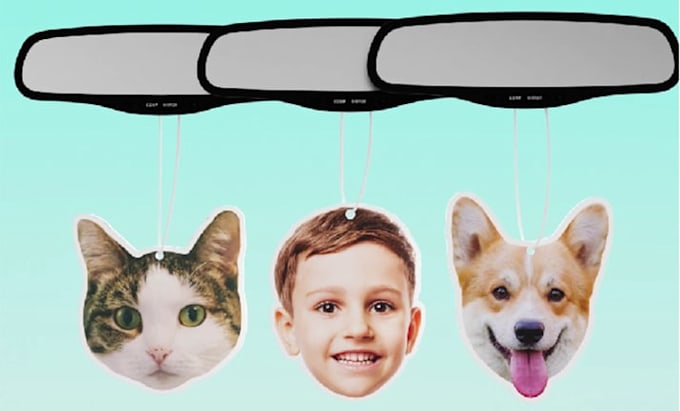 do photo edit for car air freshener, etsy store, print on demand