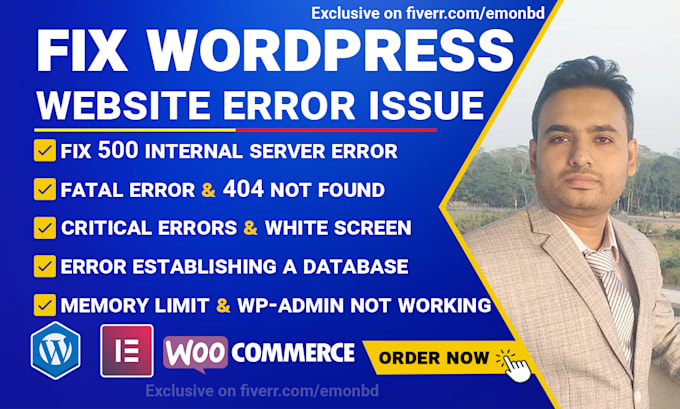 fix 403, 404, 500, 503, critical error, fatal error in wordpress website