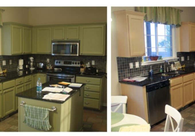 Kitchen Cabinets In Photo, Cabinet Color Change