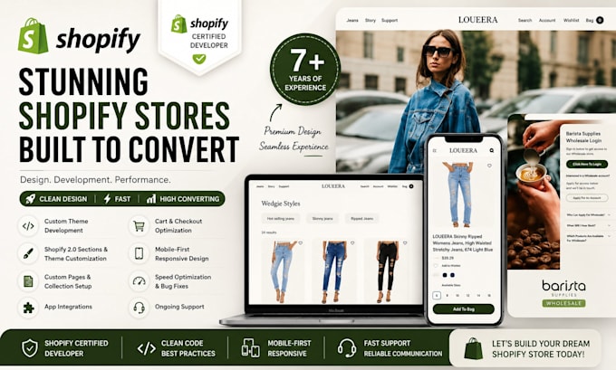 make shopify website with custom functionality