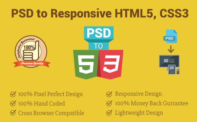 convert your psd to responsive html5, css3