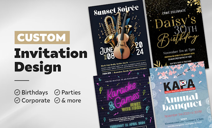 design a custom invitation for your party or event