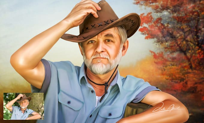 draw realistic painting portrait from your photo