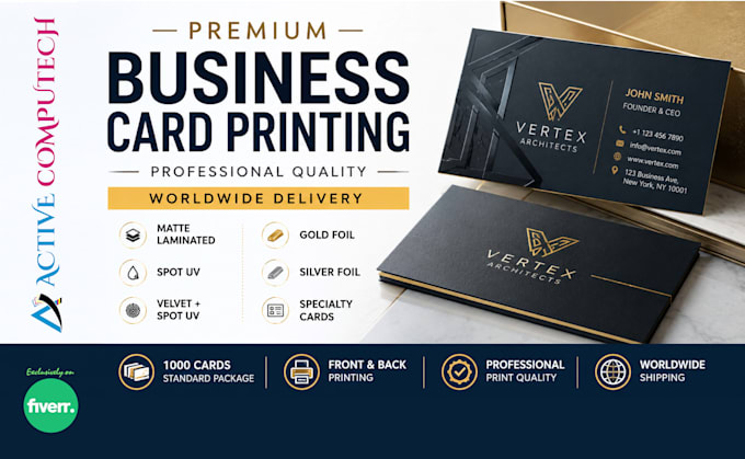 print premium business cards with spot uv gold foil velvet finish