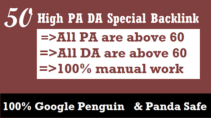 provide 50 high page authority and domain authority backlink