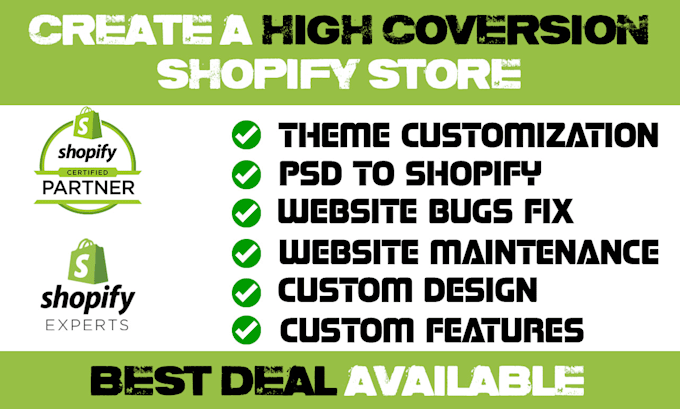 create,modify,design and fix your shopify website