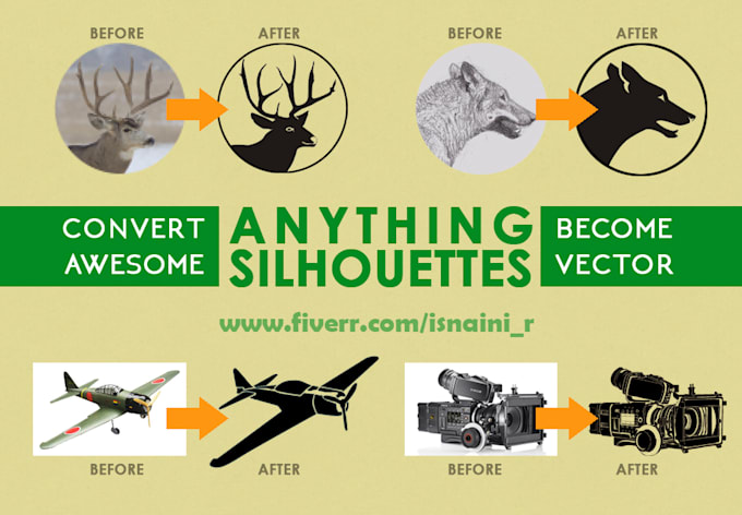 convert anything become awesome silhouettes vector