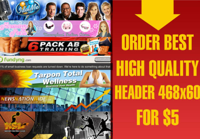Create Best And High Quality Static Banner 468X60 By Inquade | Fiverr