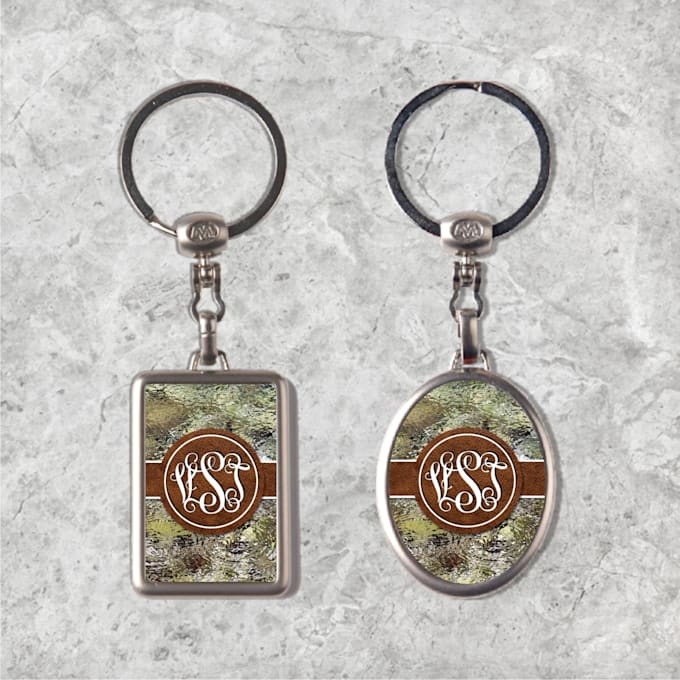 send you  metal keychain or mousepad with your monogram