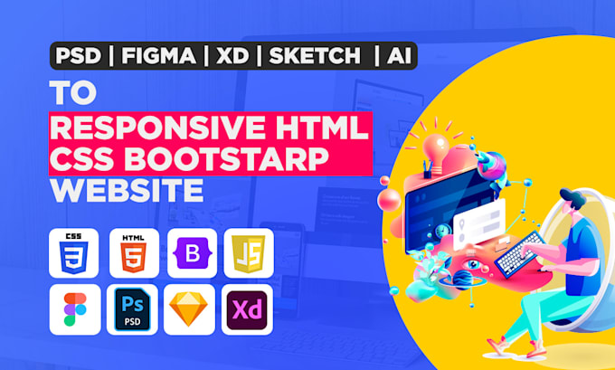 convert figma to html css using bootstrap or tailwind