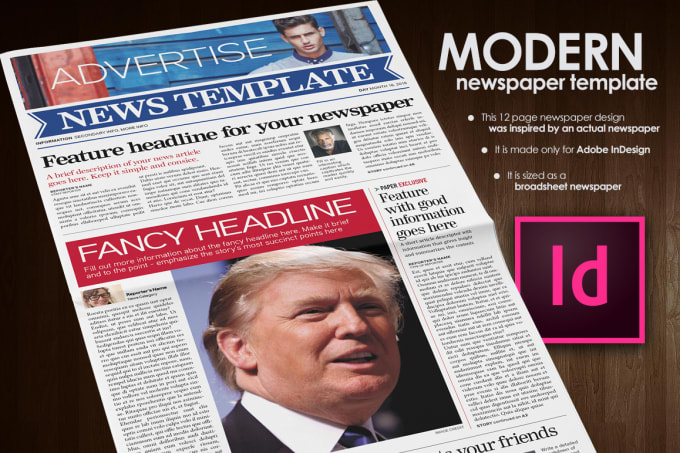 Provide You With A Fully Editable Newspaper Frontpage To You By Tedfull Fiverr